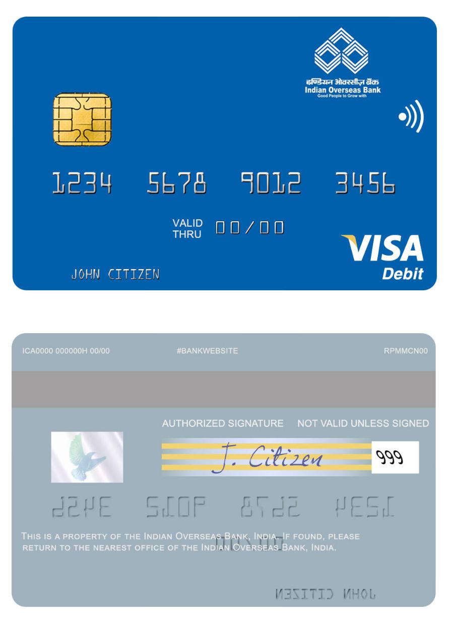 India Indian Overseas Bank visa debit card